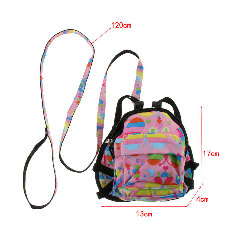 Small Dog Self Mini Carrier Back Pack Pocket Saddle Bags w/ Training Lead Leash