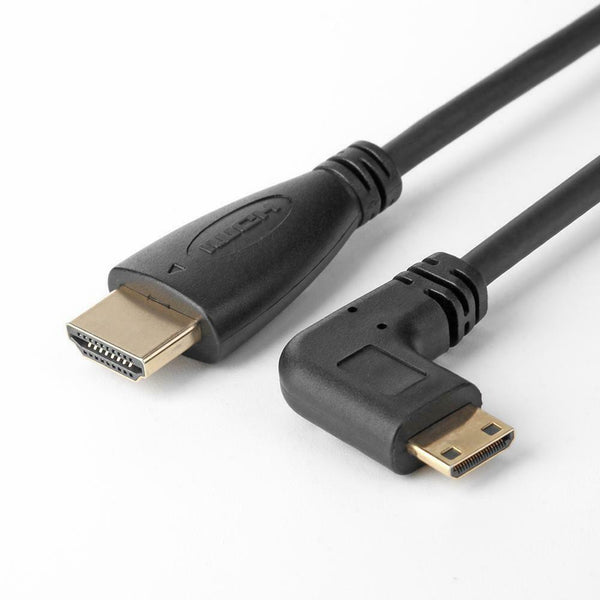 High Speed HDMI to Mini HDMI Cable Extensible Spring Left Curl HDMI Wire #gib