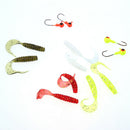 40pcs 5cm/1.97" Soft Worm Fishing Lure Baits Fishing Tackle+8pcs Lead Hooks