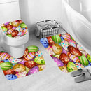 4Pcs Home Bathroom Decor Set Bathroom Colorful Eggspattern Toilet Seat Cove