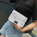 Women Fashion Marble Pattern Glossy Leather Chic Chain Bag Shoulder Bag Han C5Z6