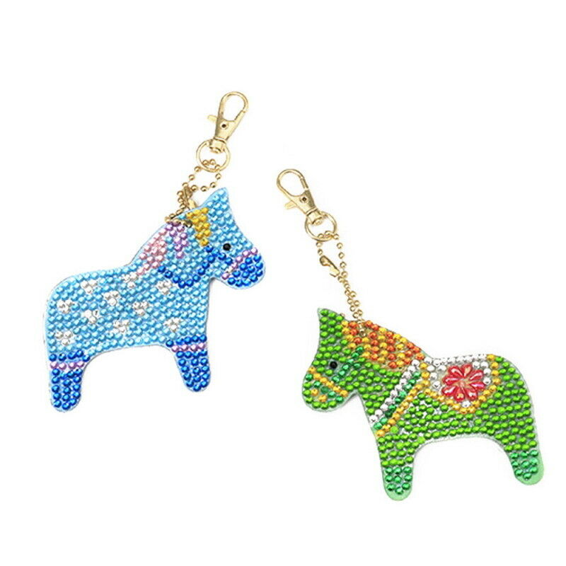 5X Crystal Rhinestone Horse Pendant Car Keyring Bag Keychain Key Ring Chain Gift