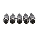 5pcs DIN male Plug 5 Pin Connector with Plastic Handle Adapters Cables3cL