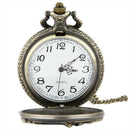 Bronze Motorcycle Emboss Cover Necklace Pendant Pocket Watch Gift C6N1