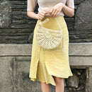 Straw Crossbody Bag Women Weave Shoulder Bag Round Summer Beach Purse and H