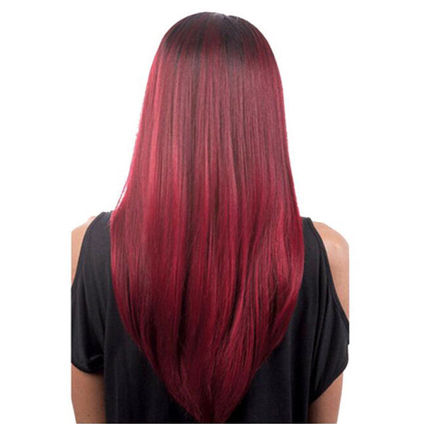 Wind Street Women Side Neat Middle Straight Full Cos Party Wigs Synthetic Hair