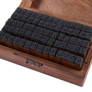 Rubber Stamp Alphabet Number Symbol Wooden Box Set Print Style Wood Letter