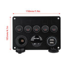 5 Sets Of On-Off Toggle Switch Control Panel Dual Usb Socket Charger Digita