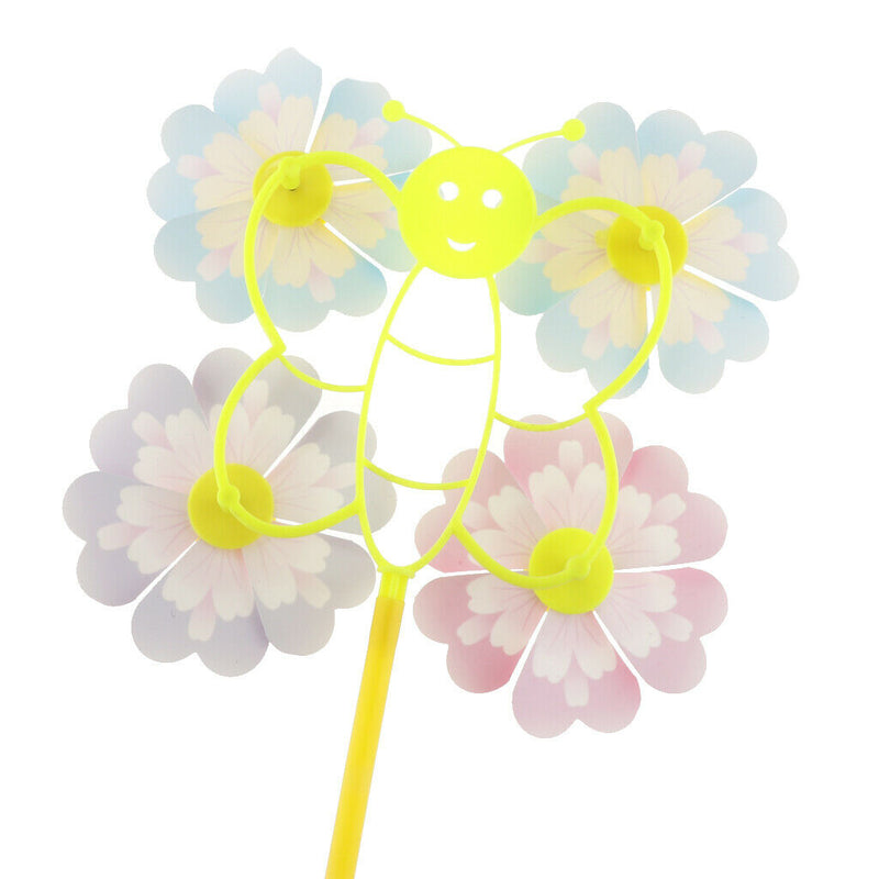 10 Pieces Of Four Flowers Pinwheels Wind  For Outdoor Garden Party