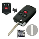 Flip Key Shell + Key Blank Refit Remote Key Fob 3 Button Fit for Ford Mazda H1K4