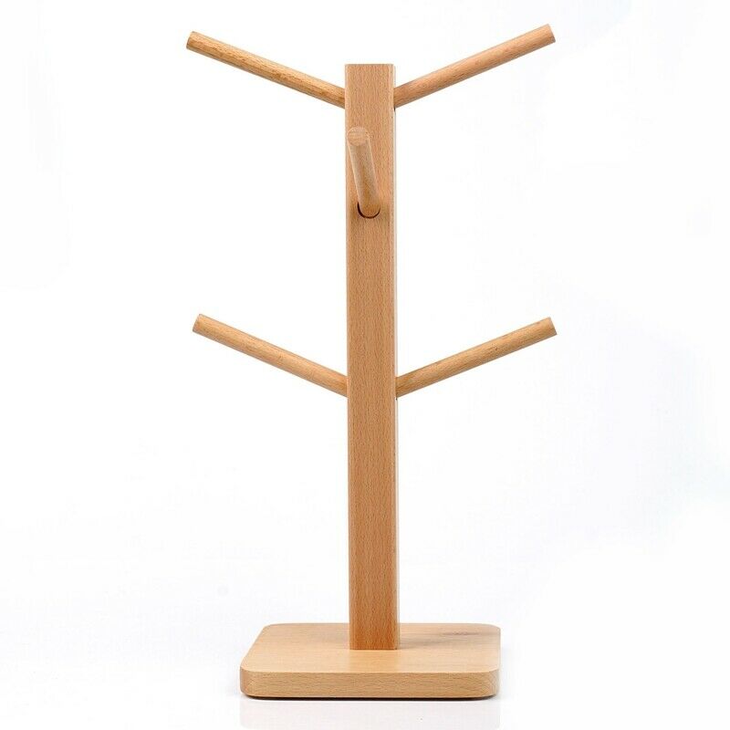 Mug Rack Tree, Removable Bamboo Mug Stand, Storage Coffee Tea Cup Organizer N3M4