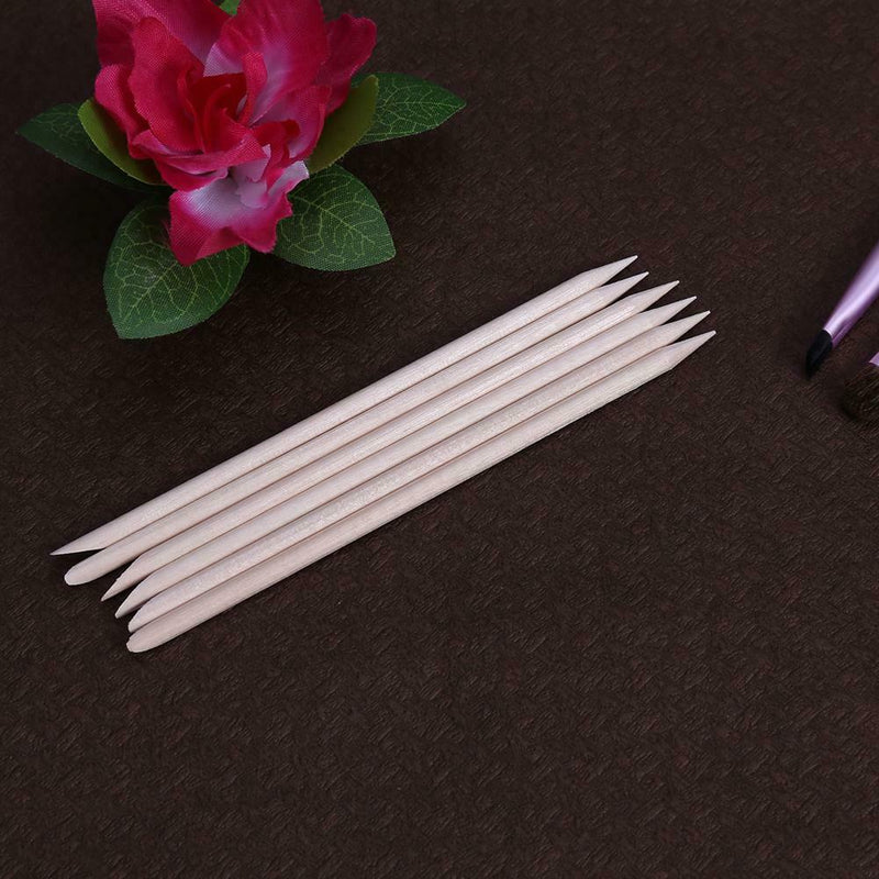 100pcs/Bag Nail Art Cuticle Pusher Remover Wood Clean Nail Manicure Sticks A