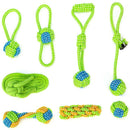 8Pcs Pet Dogs Rope Toys Cotton Knot Puppy Safe Chewing Teething Toys Teeth  M7J5