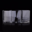 1pc 3 Lattices Acrylic Clear Cosmetic Organizer Makeup Brushes Pen Storage Box
