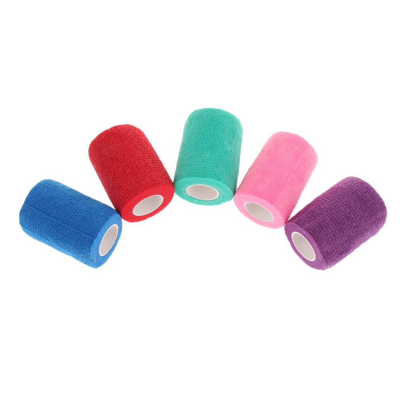 Pet Puppy Cat Vet Tape Anti-Bite Self-Adhesive Bandage Elastic, 10 Roll, Rand