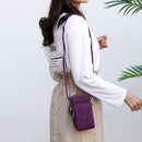 Women Nylon Messenger Bag Arm Pack Sports Small Mobile Phone Pouch (Purple) A