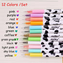 12 Pcs Funny Milky Gel Pens Ballpoint Set Study Stationery Student Supplies