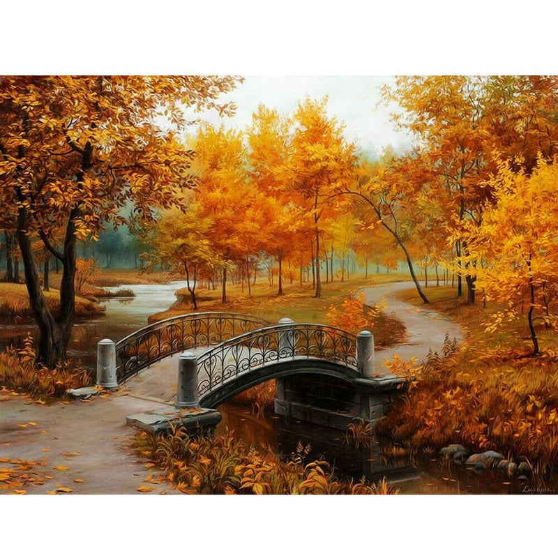 40x30cm Autumn Scenery DIY Paint By Numbers Oil Painting Kit Canvas