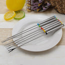 6PCS/Set Stainless Steel Chocolate Fork Hot Pot Forks Cheese Fruit Dessert  D2U7