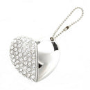 4GB 4G USB 2.0 Memory Stick Data Memory Stick Flash Drive Heart Pendant Sil