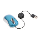 Retractable Laptop Wired USB Mini Mouse For PC Laptop Notebook Blue