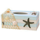Wood Tissue Box Cover Shell Fishnet Beach Pumping Tray Tissue Holders (Star