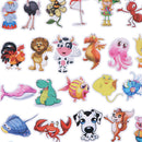 50Pcs Cute cartoon animal DIY scrapbook suitcase laptop guitar bike stickers ME