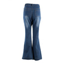 Women Fashion High-Rise Wide Leg Flared Jeans Retro Bell Bottom Jeans Denim