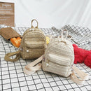 Straw Backpack Women Bag Small Fashion Stripe Woven Backpacks Girl Backpack