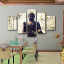 Modern Canvas Wall Art of Seat Buddha for your Living Room -5 Panel Size S