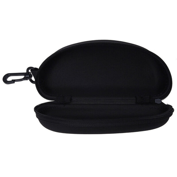 5X(Black Glasses Eyeglasses Safety Zippered Hard Case Holder R2F3)
