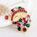 Christmas Brooches Santa Claus Crystal Pin Badges Jacket Backpack Decor Jewelry