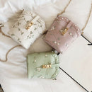 Fashion Handbags New Bucket Bag Solid Color Embroidery Chain Wild Bag Shoul