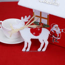 2pcs Christmas Tree Party Ornaments Deer Elk With Ribbon Hanging Decoration Gift