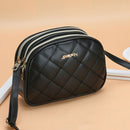 Fashion Women Leather Crossbody Bag Three Layers Shoulder Messenger Handbag