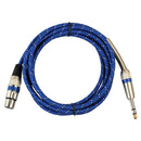 3Pin XLR Female to 1/4" 6.35mm TRS Male Balanced Stereo Audio Mic Cable 15m