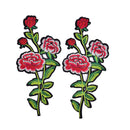 1Pair Patches For Clothing Multicolor Rose Flower Embroidery Patches For ClothJR