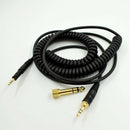Replacement Upgrade Audio Spring Cable Black For ATH-M40x & ATH-M50X Headphones