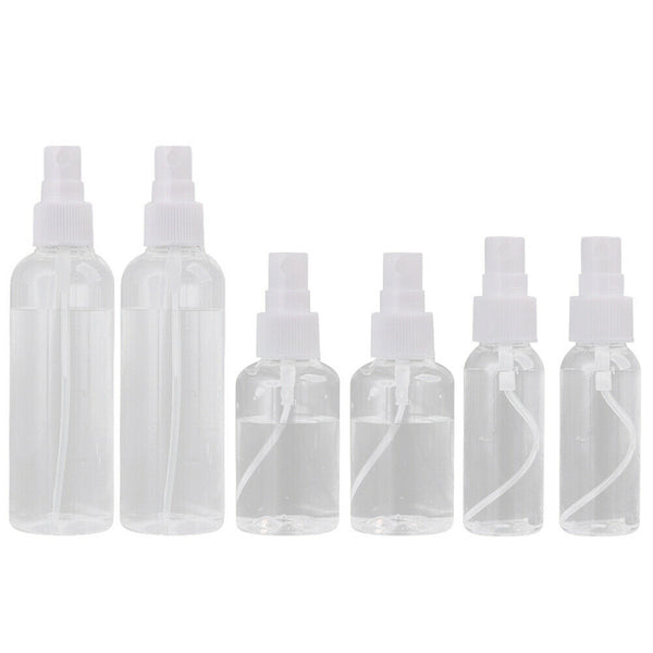 6pcs Transparent Empty Spray Bottles Plastic Refillable Perfume Containers A#S