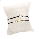 2Pcs/Set Fashion Black Rope Chain Charms Bracelet Bangle Jewelry Accessories ME