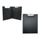 Foolscap/A4 Black PU Foldover Clipboard Paper Holder Pen Document Folder #1