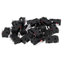 20Pcs AC 125V 250V 5A SPDT 3-Pin Momentary Plastic Micro Limit Switch Black
