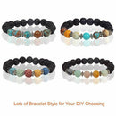 400pcs Lava Stone Rock Beads with Chakra Beads for Essential Oil and Jewelr N3N4