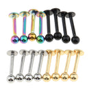 32Pcs 18G Stainless Steel Labret Lip Ring Piercing Jewellery Tragus Nail Lip