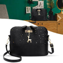 Shell Shoulder Handbag Women Shining Sequins PU Leather Messenger Bag/Black