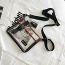 Transparent PVC Shoulder Messenger Bag Unisex Casual Crossbody Bags (Red)