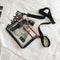 Transparent PVC Shoulder Messenger Bag Unisex Casual Crossbody Bags (Red)