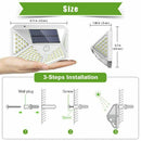 2Pcs 100 LEDs Solar Powered PIR Motion Sensor Garden Security Light Wall Lamp
