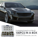 100pcs/set  No.8 U Nut Car Interior Door Trim Panel Fastener Clip U Type Nuts