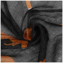 Long Cute Fox Printed Scarf Lady Womens wrap Shawl Soft Scarves (Black) S3O2